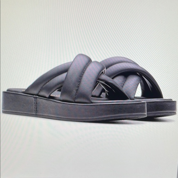 Clarks Shoes - Sporty Clarks Alda Glide Leather Platform Slide Sandals Size 7